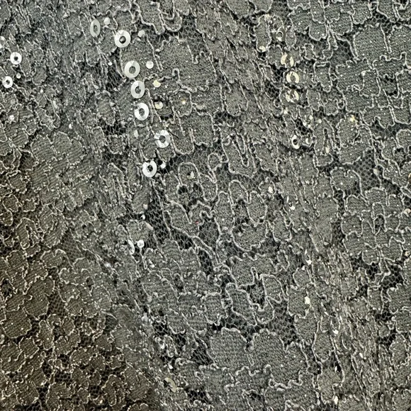 Silver, sequined, sleeveless dress with tie back - Picture 11 of 14